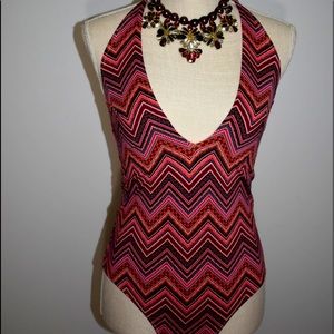 Pink one piece swimsuit